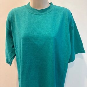 Vintage Castaway Turquoise Striped Tee Size M Y2K USA Made Cotton Streetwear
